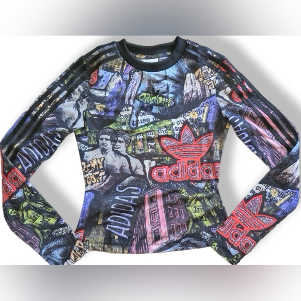NWT Adidas Originals X Jeremy Scott Aop Power Mesh Long Sleeve Shirt XS